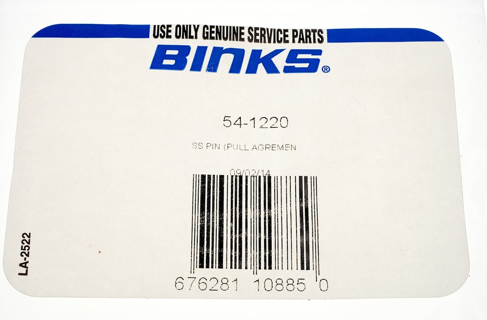 Binks 54-1220 SS Pin, for use with 7E2 Spray Gun, NOS
