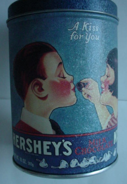 Hershey's Candy Bar Wrapper & Hershey Kisses tin