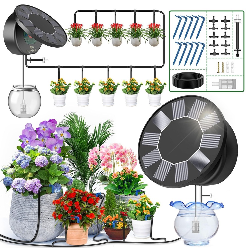 Solar Automatic Drip Irrigation System Kit, DIY Irrigation System for Garden ...