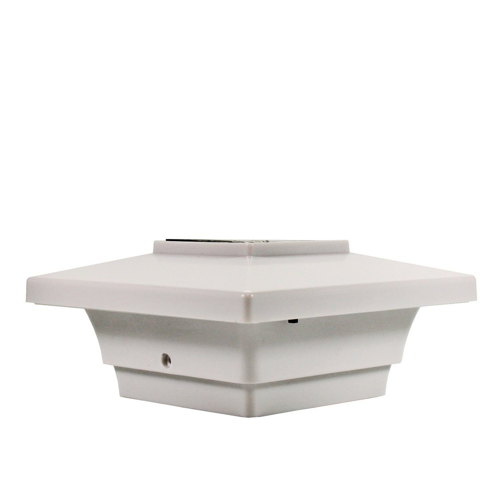 Relightable Solar Post Cap Deck Light 4x4 White Low Profile 4LED (6 Pack) PL251