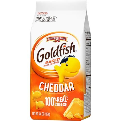 Cheddar Crackers, Snack Crackers, 6.6 oz. bag, 6 CT box