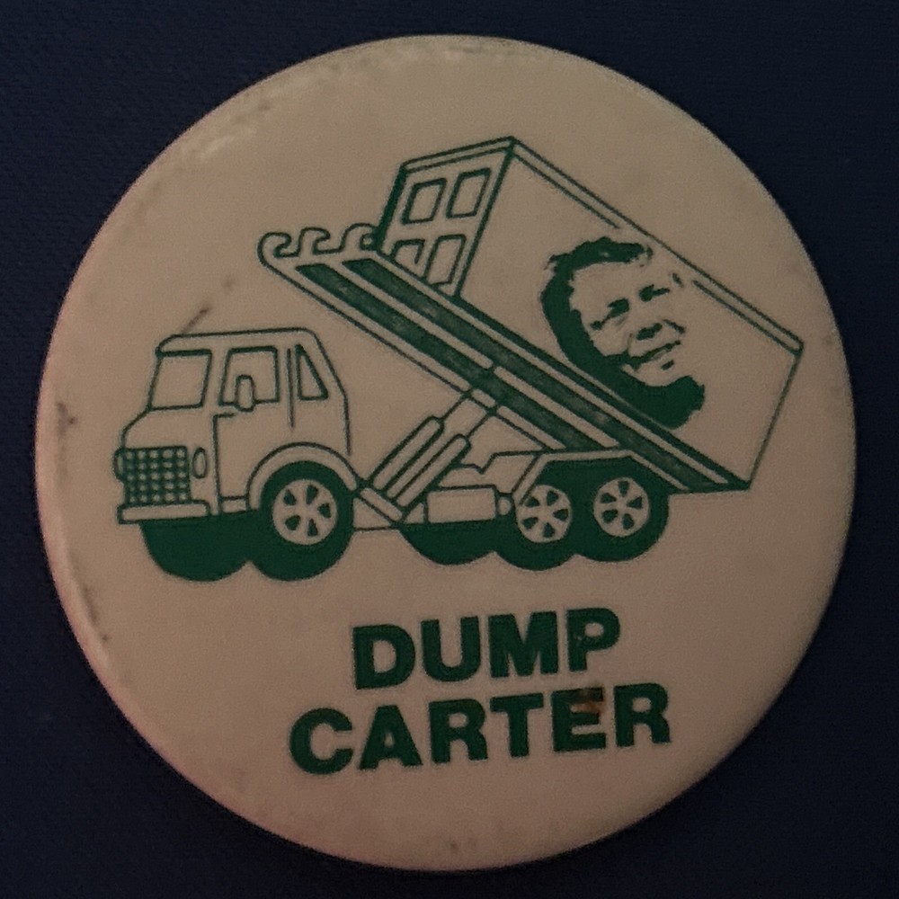 DUMP CARTER  2 1/4” pinback button pin