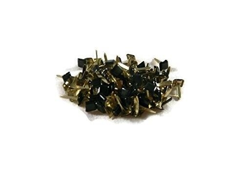 Mini Black Colored Brads - 100ct - Squares