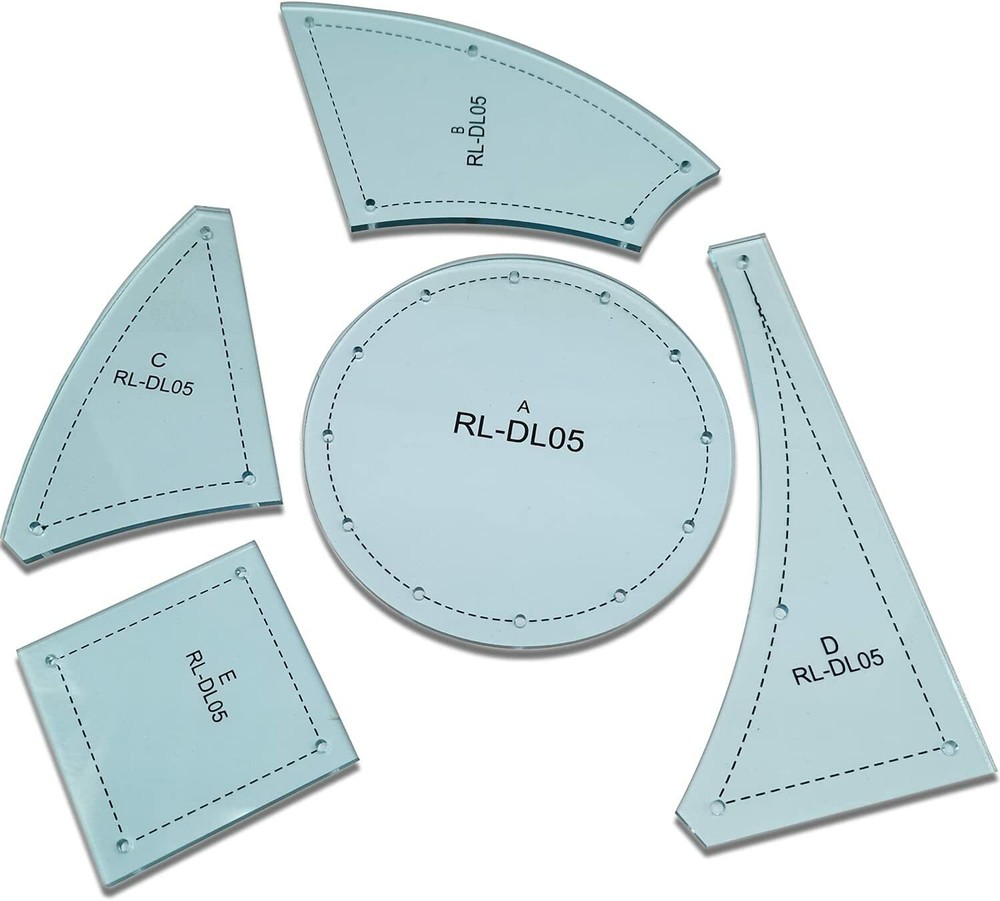 Patchwork Ruler and Template Set for Domestic Sewing Machine 1set= 5pcs #RL-DL05