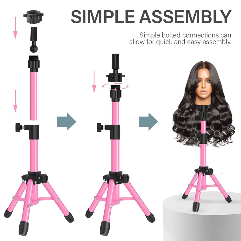 25 Inch Adjustable Mannequin Head Stand - Perfect Wig Display & Training Tool