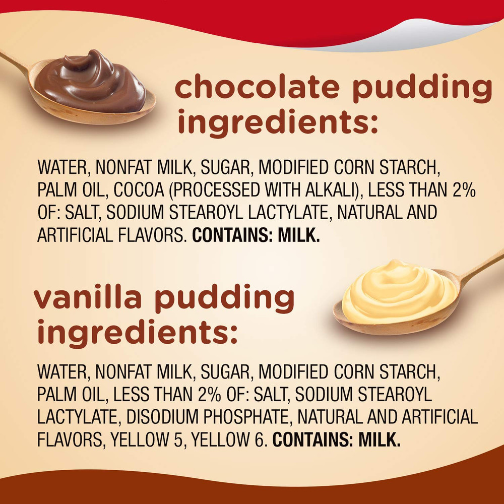 Chocolate and Vanilla Pudding Cups Family Pack, 12 Count