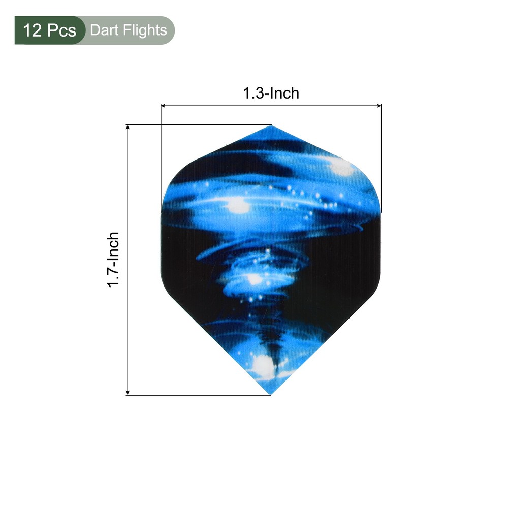 12Pcs Dart Flights,Standard Darts Accessory Replacement Part(Black,Blue)
