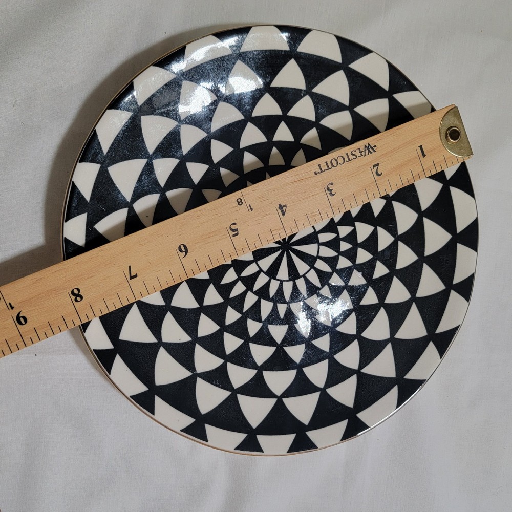 Thyme & Table Dinnerware Black & White Medallion Stoneware Salad Plate 8"