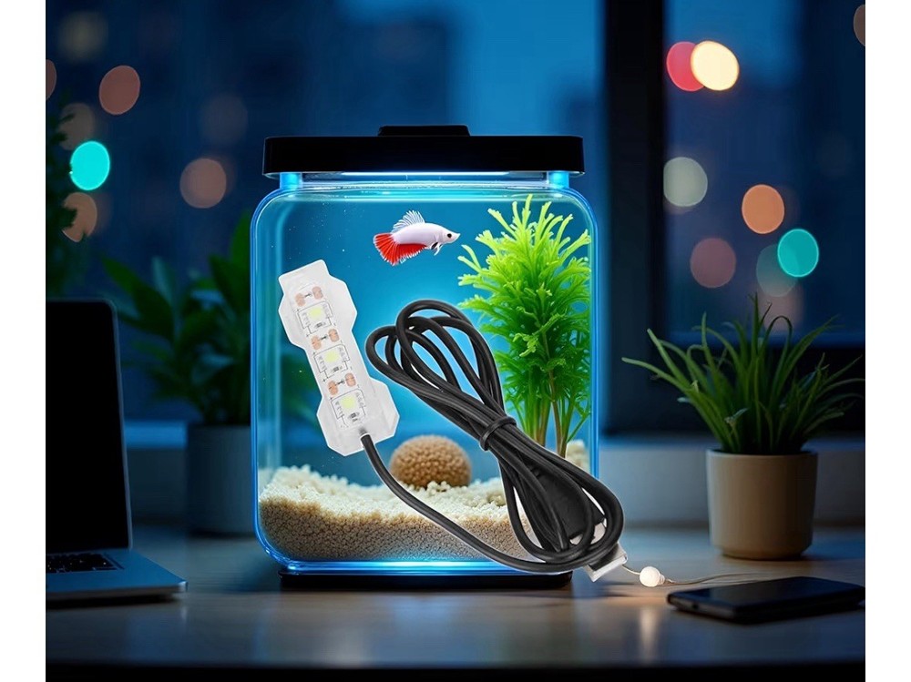 Blue Light Small Aquarium Led Light For Fish Tank USB Plug With Short Wire