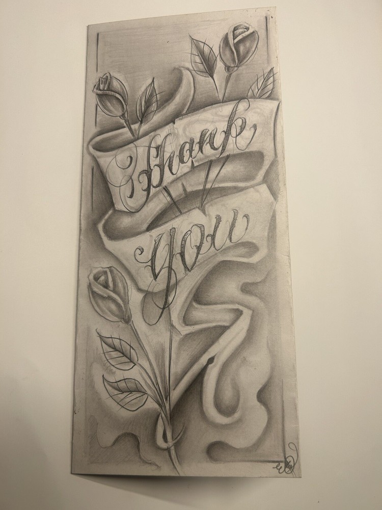 Hand Drawn 3 Fold Thank You Card