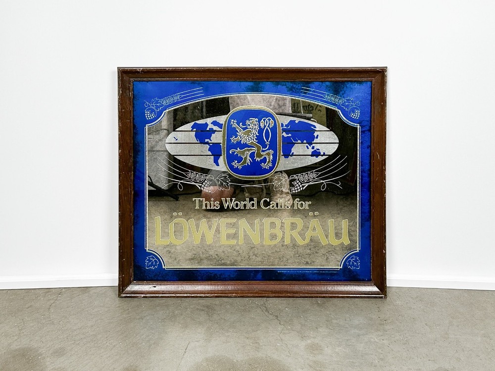 1970s Lowenbrau Beer Advertising Mirror Display