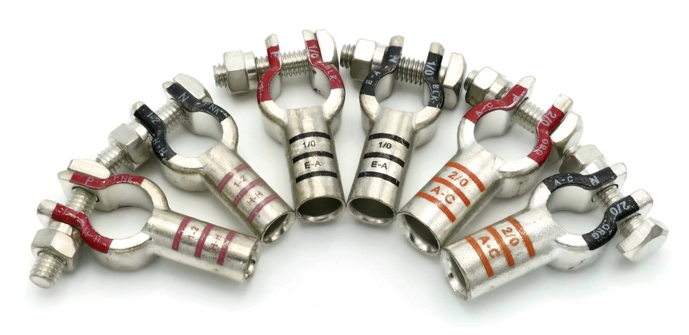 Straight Barrel Top Post Battery Terminal Cable Ends - Select Size & QTY