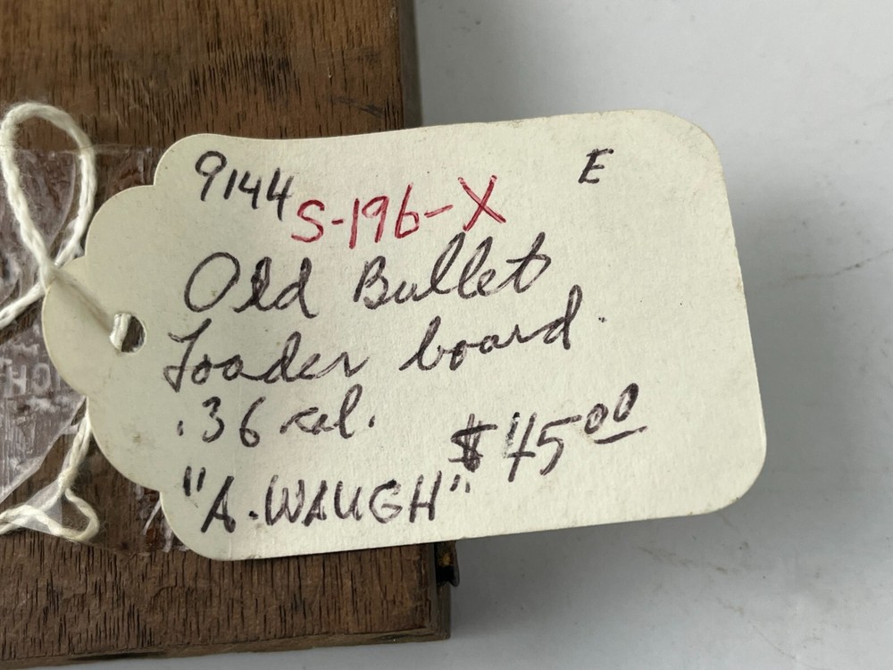 Old Bullet Reloading Board Tray Block Loading Ammunition Rifle Loader 36 Cal