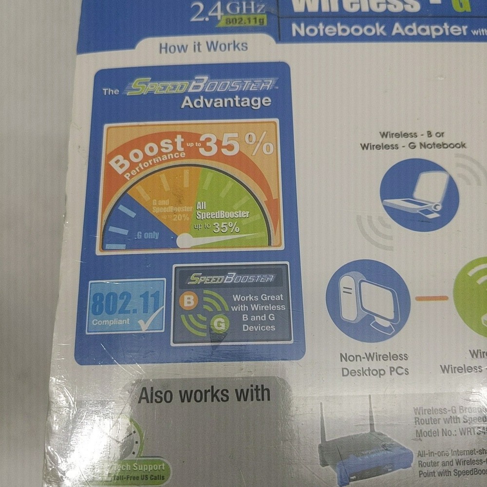 LINKSYS WIRELESS-G NOTEBOOK ADAPTER WITH SPEED BOOSTER