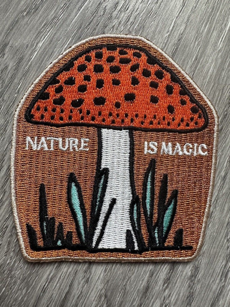 Nature Is Magic Sew On Patch 3.5” Outdoors Mushroom