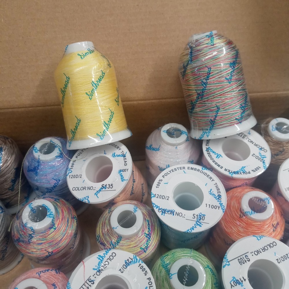 Simthreads 28 Variegated Colors Embroidery Machine Thread 1100 Yards Each