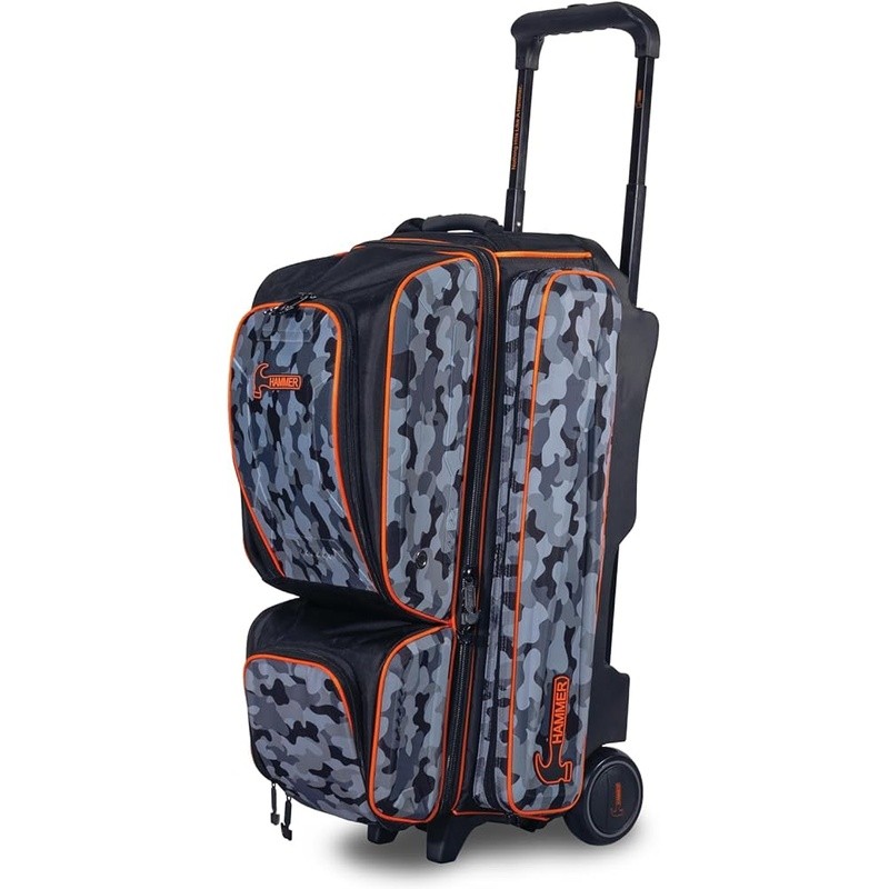 Gauntlet Triple Roller Bowling Bag W/ Shoe Compartment & Accessory Pockets New