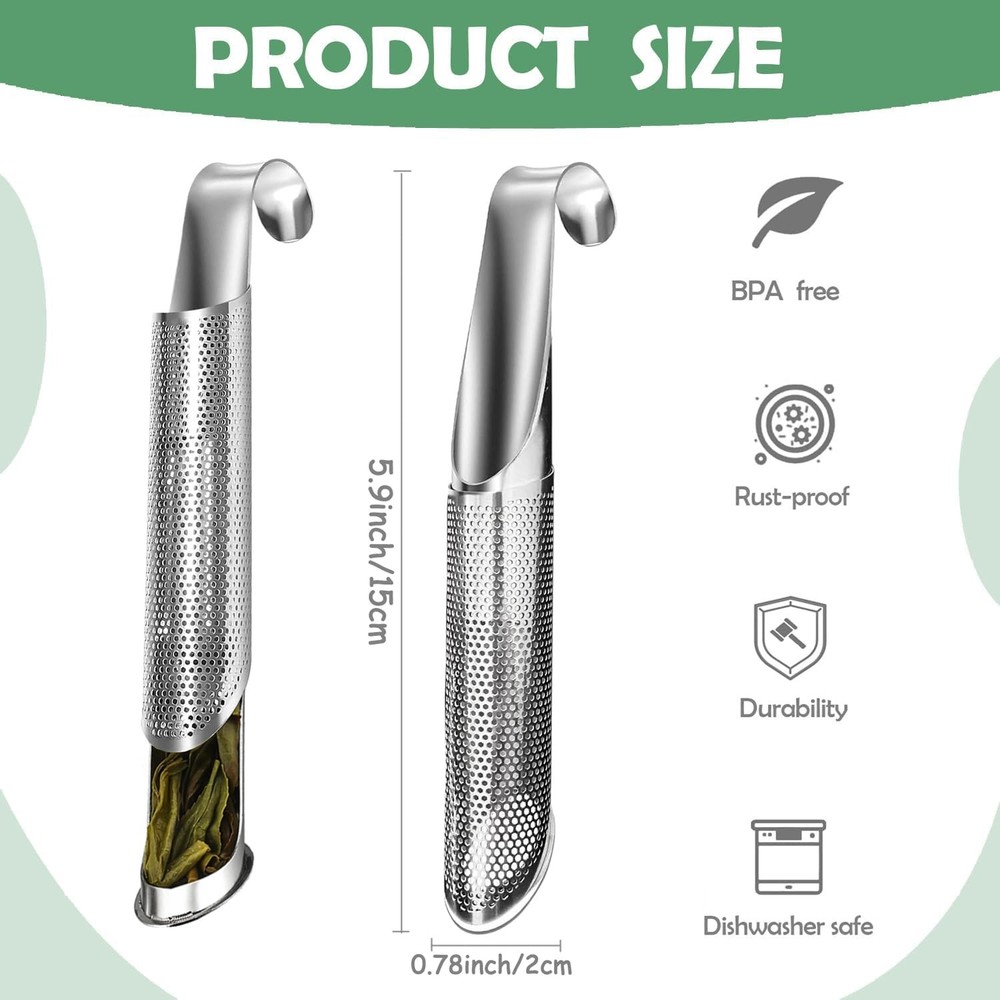 Tea Infusers 2-Pack Extra Fine Mesh Strainer with Long Handle for Loose Tea