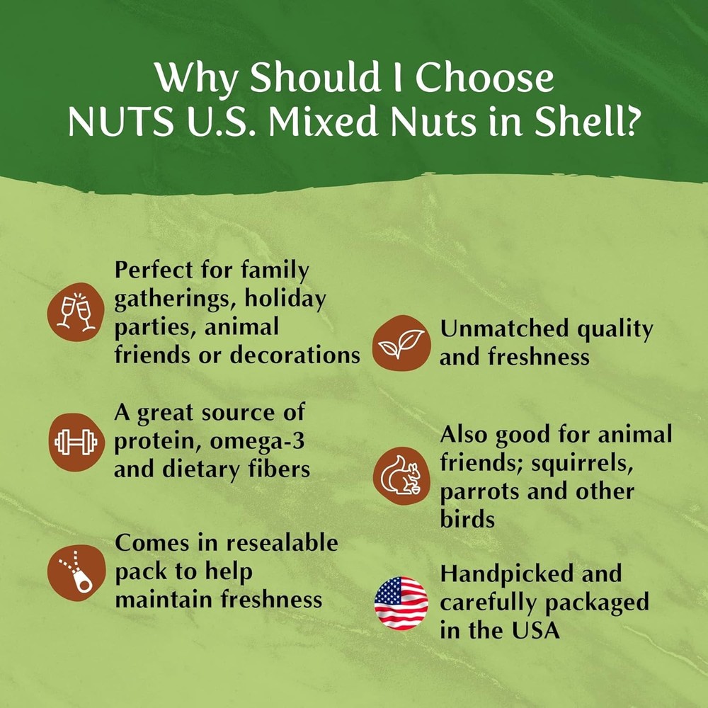 Nutty Fresh In Shell Mixed Nuts - 1 LB Resealable – Perfect for Snacking