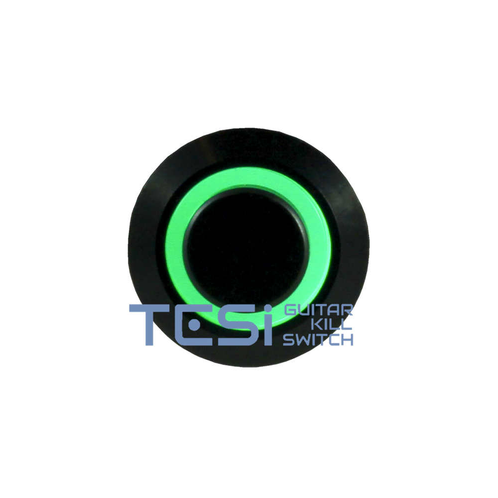 Tesi FILO 16MM LED Momentary Push Button Guitar Kill Switch Black/Green