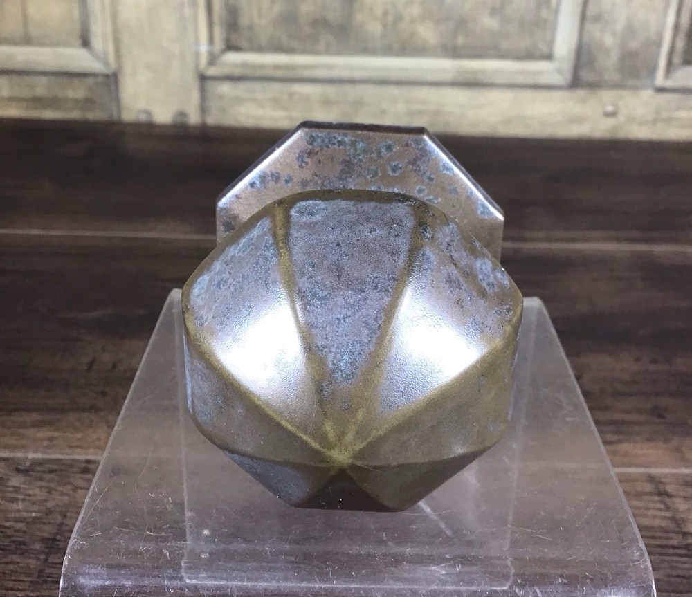 ANTIQUE BRASS OCTAGONAL FRONT DOOR KNOB / CENTRAL DOOR PULL.