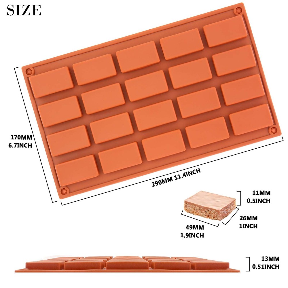 FUNSHOWCASE 20 Cavities Rectangular Chocolate 20-Cavity per cell 15ml [mini]