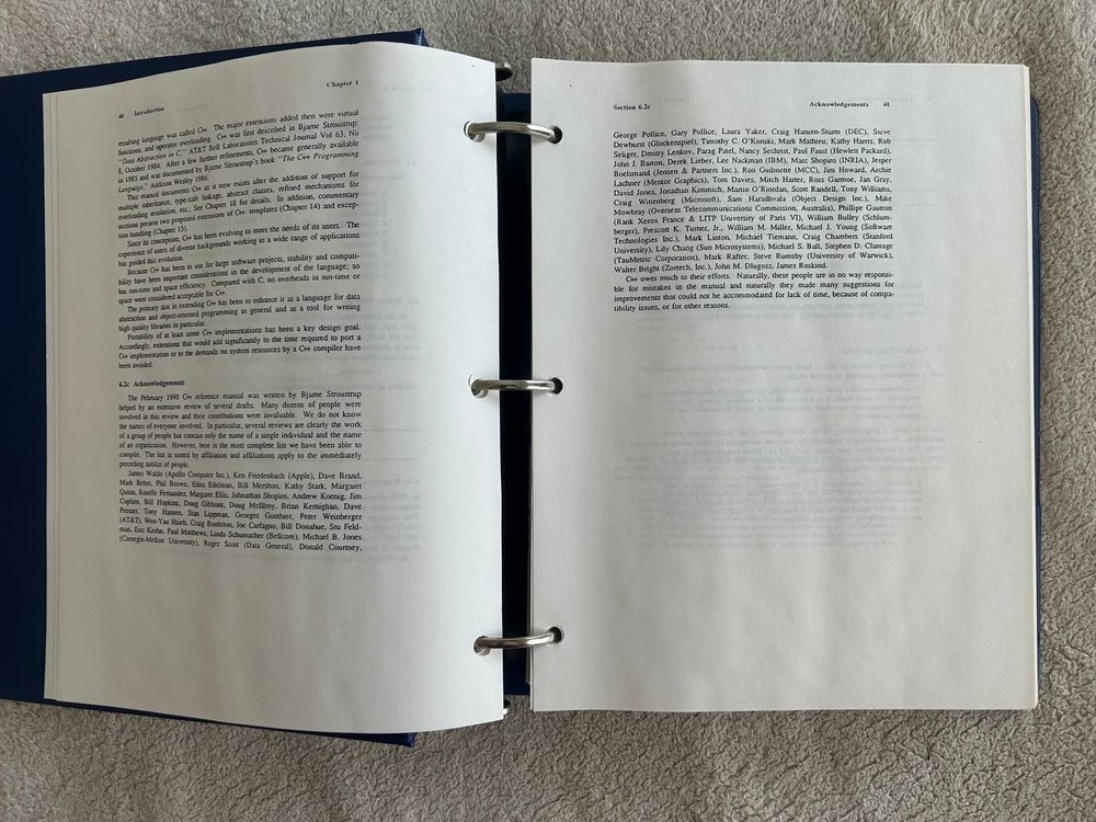 Vintage Apple 1990 C++ Annotated Reference Manual Draft by Bjarne Stroustrup