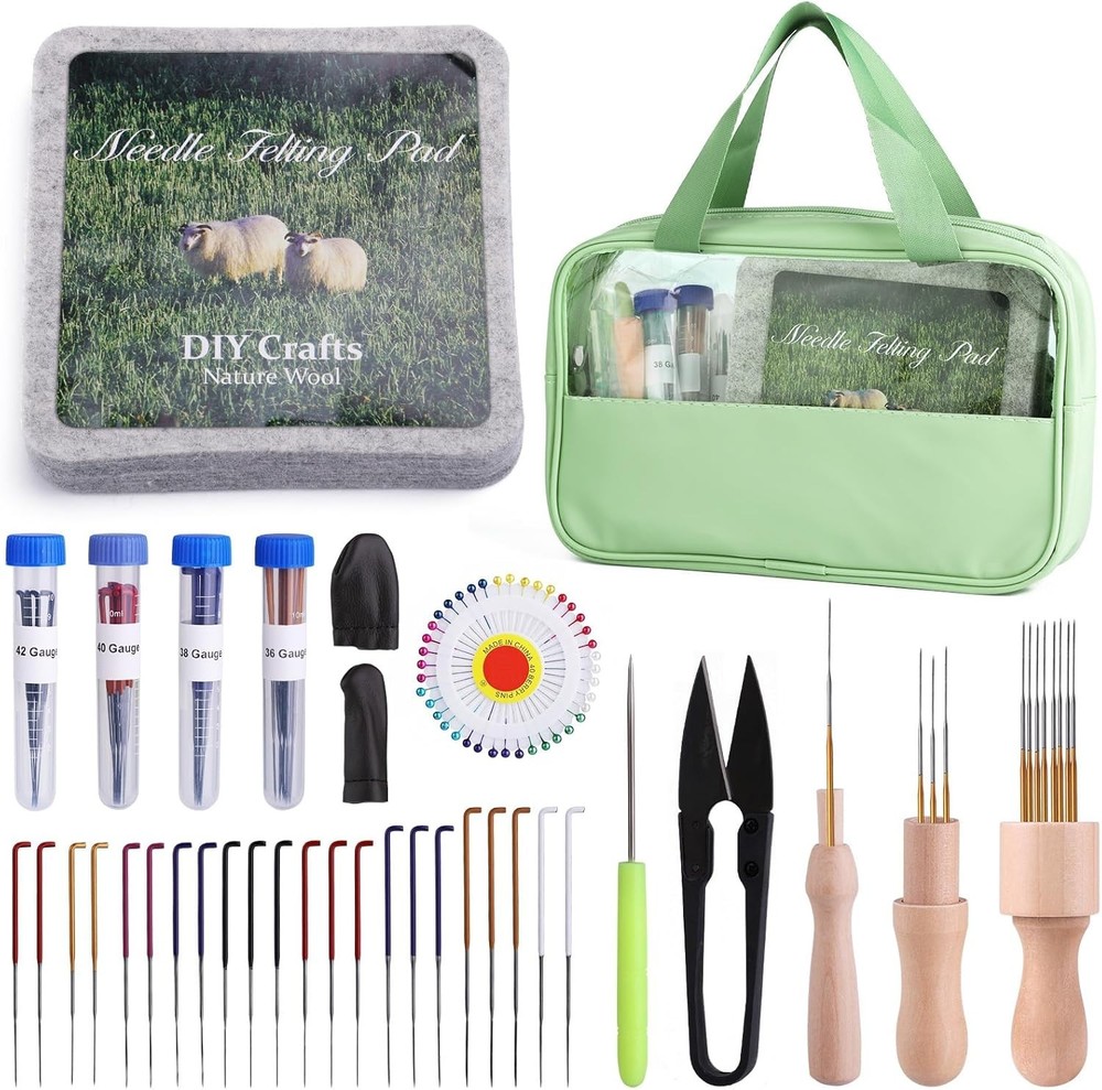 Rustic Needle Felting Kit: 40 Needles & Complete Tools - Creative Essentials