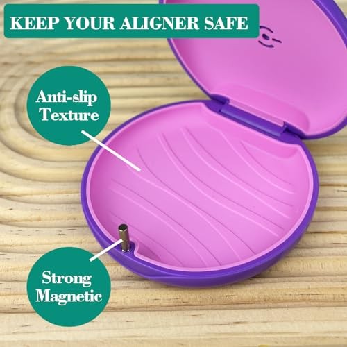 2 Pack Retainer Case,Aligner Case with Vent Holes, Compatible with Invisalign,