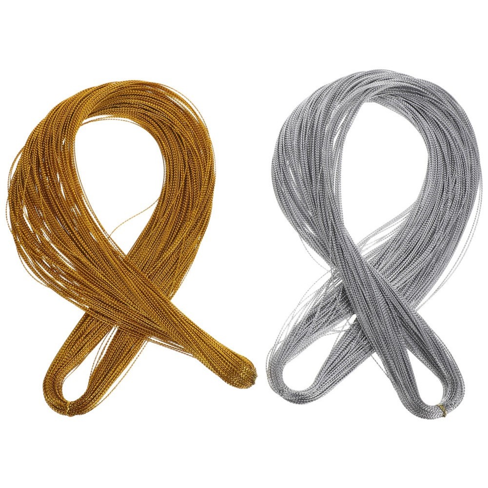 2 Pcs Gold Thread for Decor Metallic Threads Christmas Craft Twine