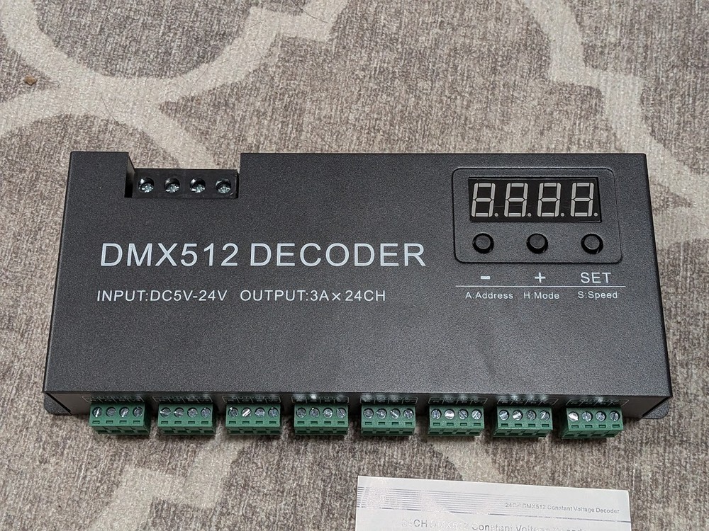 DMX512 Decoder 24 channel with Digital Display DC5V-24V RGB LED strip controller