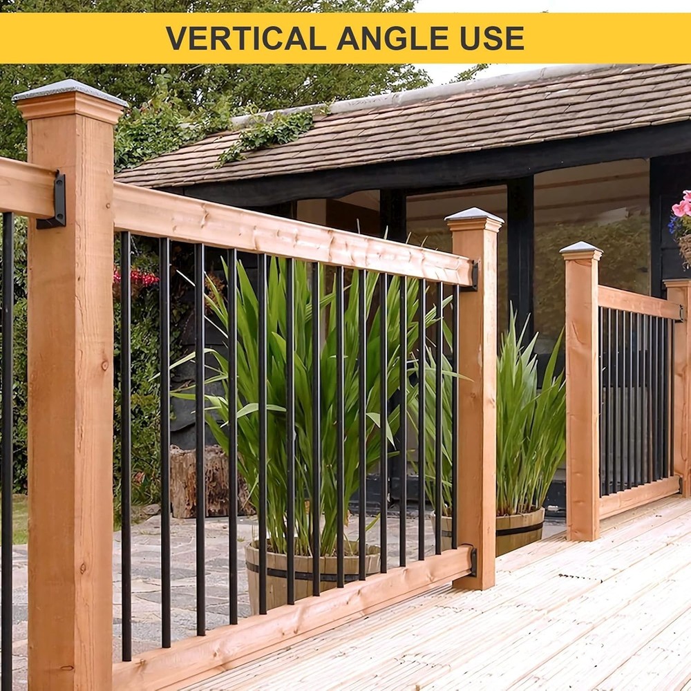 Multi-Angle Deck Railing Bracket Set for 2x4 Wood Posts - Quick Installation