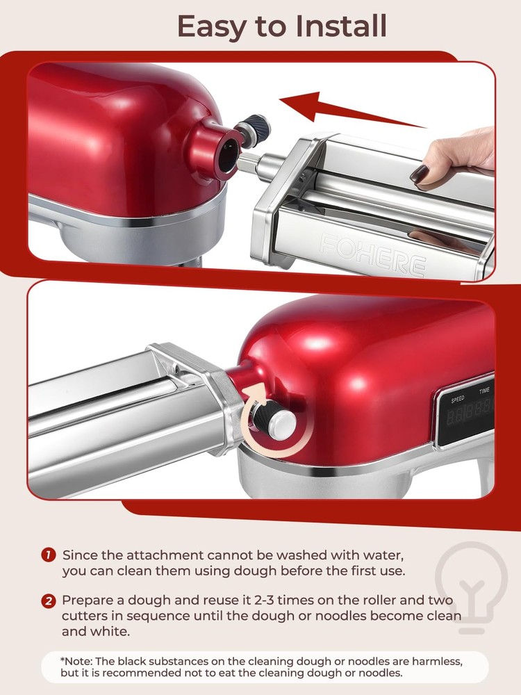Pasta Roller Attachment for KitchenAid Stand Mixer, Pasta Maker Accessorie wi...