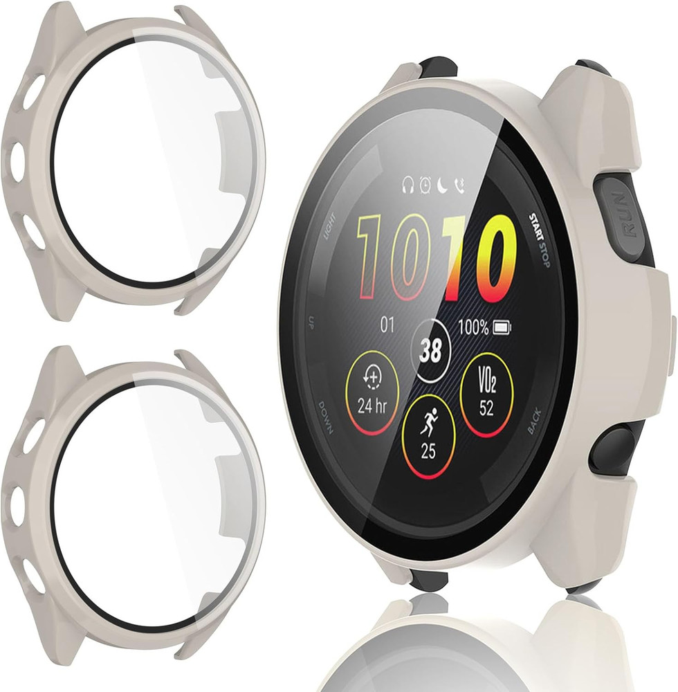 2 Pack for Garmin Forerunner 165 &165 Music Screen Protector Case [Full Coverage
