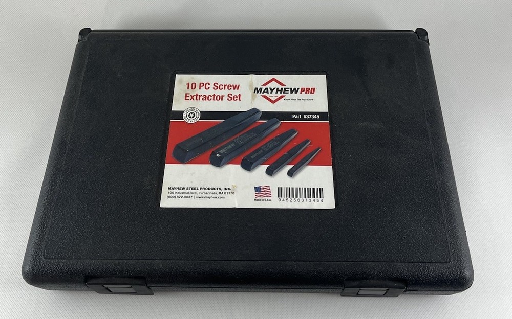 Mayhew Pro 37345 10-PC Screw Extractor Set