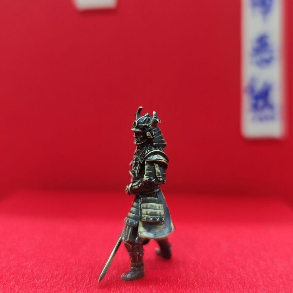 Black Solid Bronze Slash Samurai Ancient Soldier Statue Ornaments Handicraft