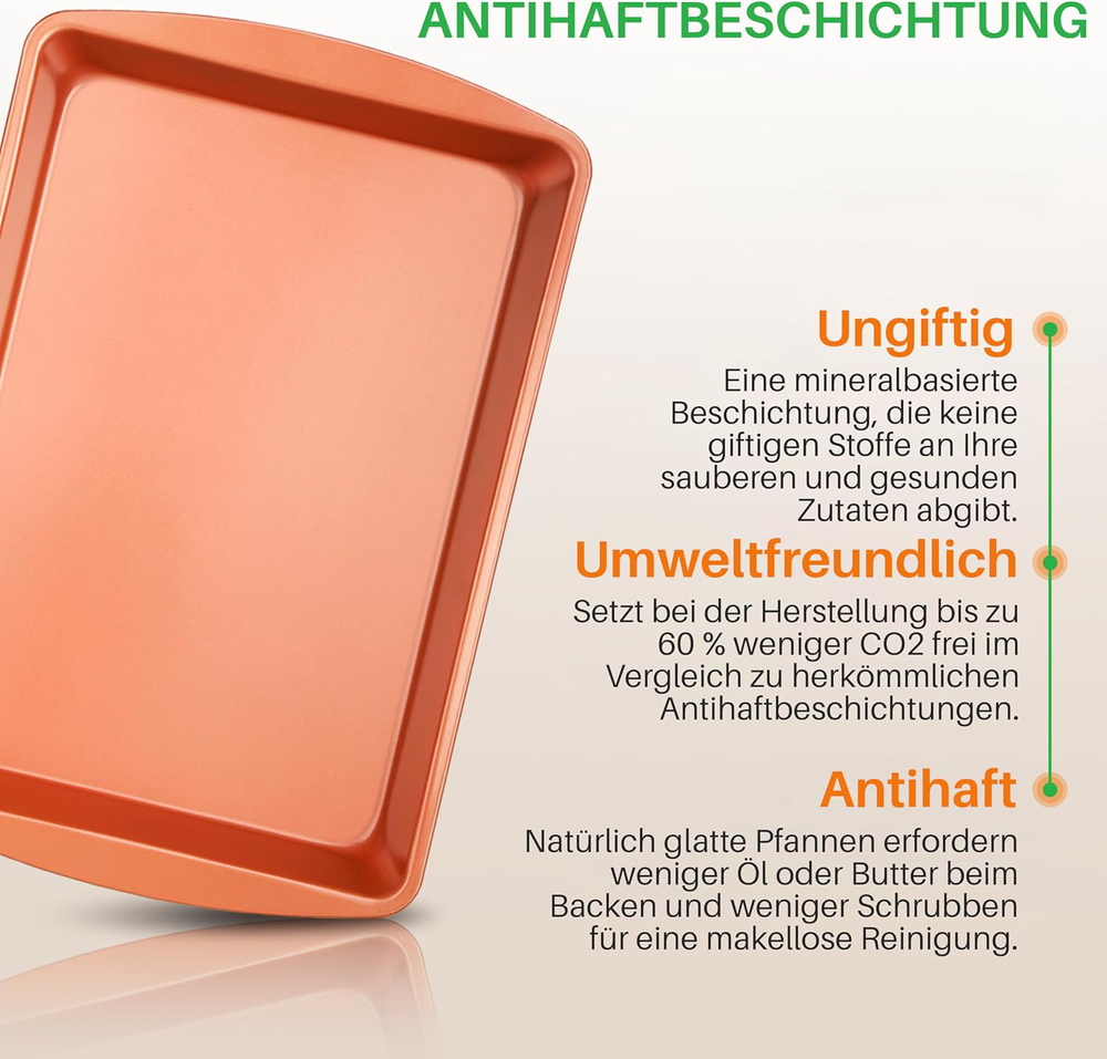 Stackable Baking Pans Set - 5-Piece Cookie Sheets & Roasting Pan with Lid