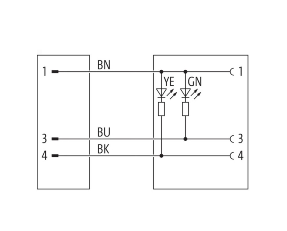 M12 pcs 0° / M12 Bu. 90° A-cod. LED - 2m