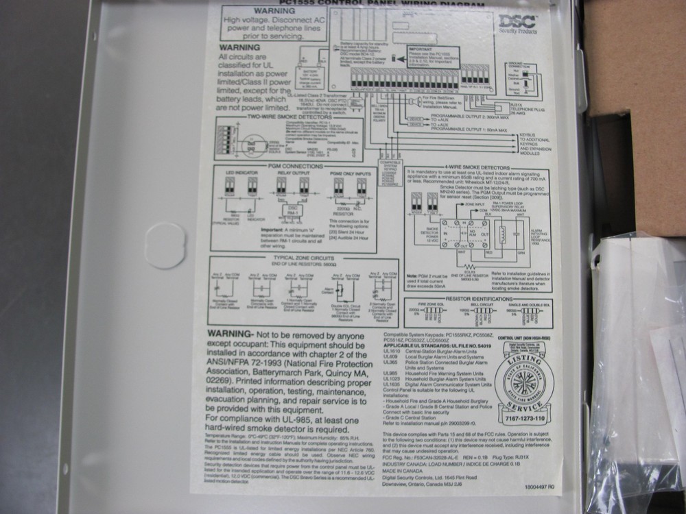 DSC Classic Series PC1555 Keypad Control Panel Enclosure New Never Installed