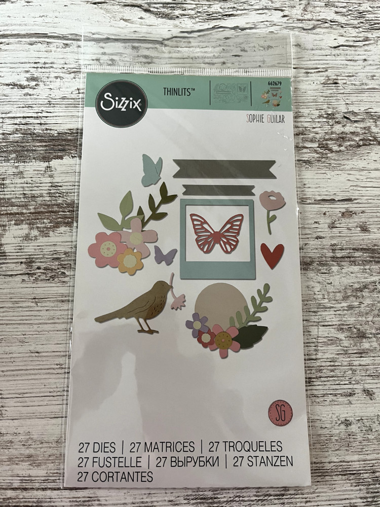 Sizzix Flowers, Butterfly, Bird  Die Set Thinlits t by  Sophie Guilar-27 Dies