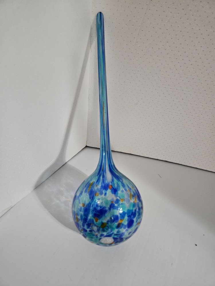 Aqua Blown Glass Plant Watering Globe
