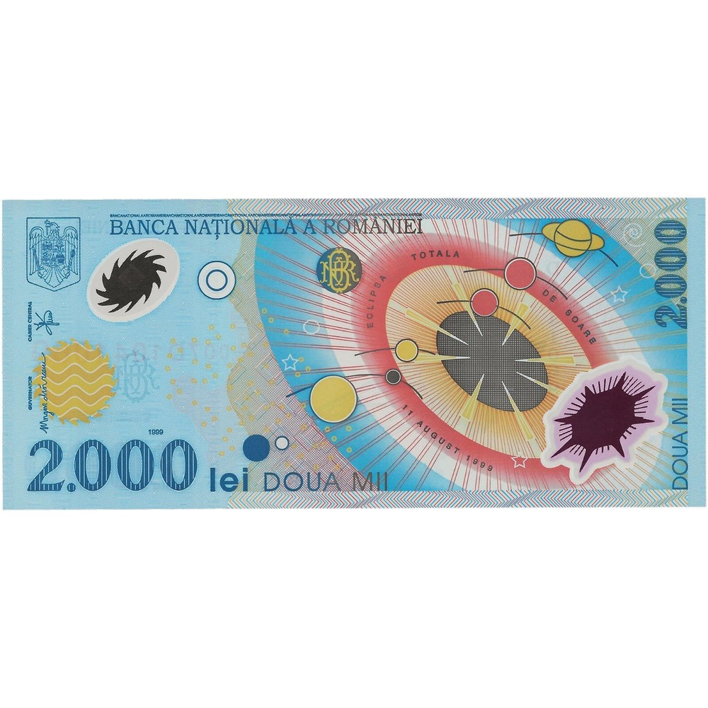 1999 2000 Lei Romania Banknote New Millenium Solar Eclipse (BAN146-)