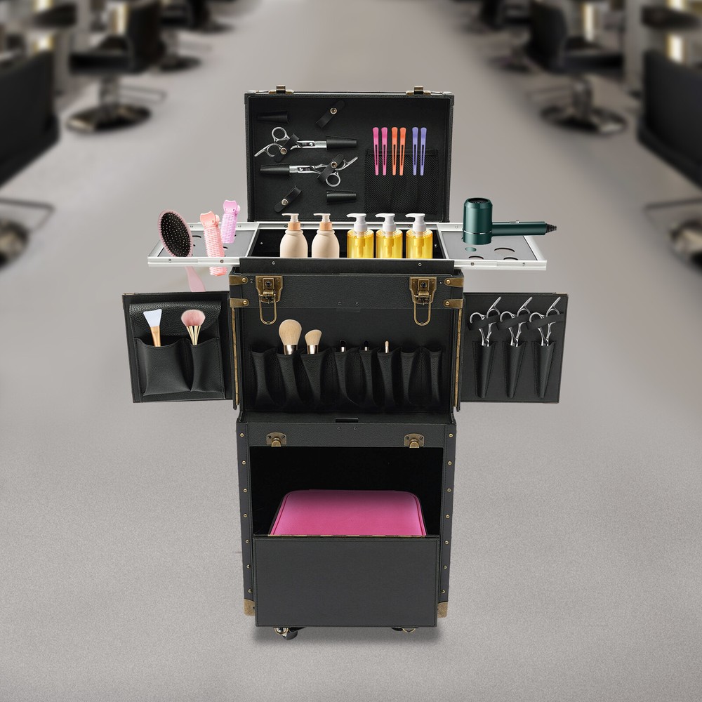 Professional Rolling Makeup Train Case Makeup Storage Organizer Cosmetic Trolley