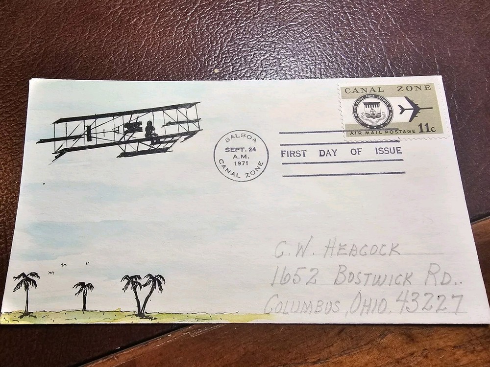 Fdc C49 CANAL ZONE 1971 H MAUL HAND PAINTED