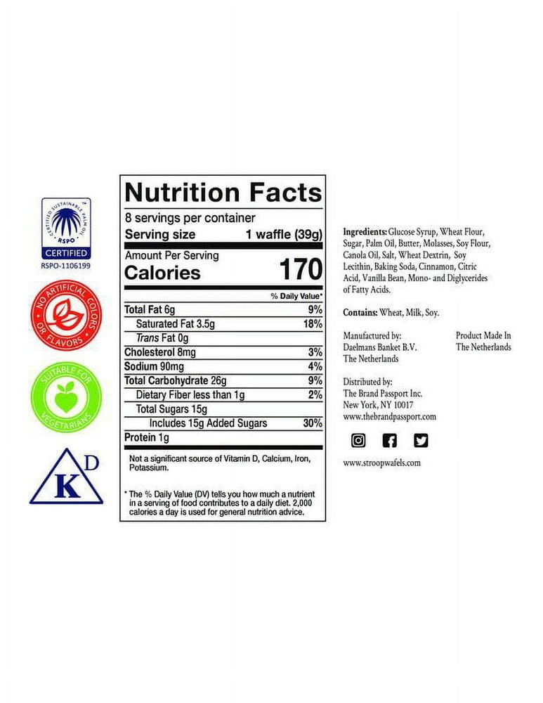 (3 pack) Caramel Stroopwafels, 10.94 oz, 8 Count