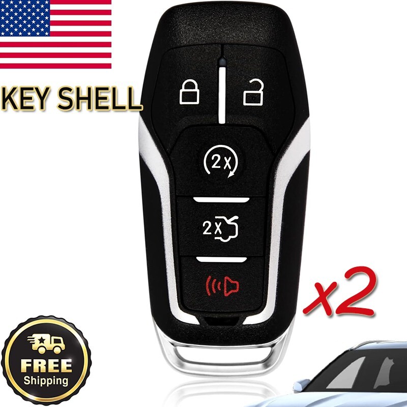 2X Shell Case For 2015 2016 2017 2018 Ford Explorer Keyless Entry Remote Key Fob