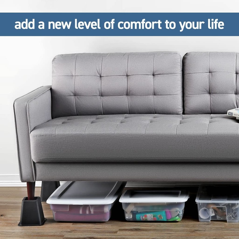 Adjustable Bed Risers - 3, 5, 8 Inch Stackable Supports 1300 lbs, 4 Pack