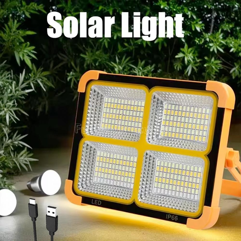 Portable LED Solar Work Light USB Rechargeable Emergency Worklight Security Lamp