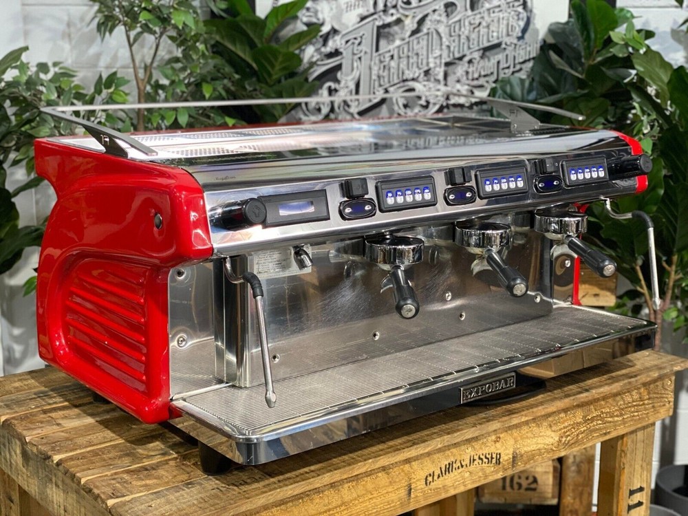 EXPOBAR RUGGERO 3 GROUP HIGH CUP RED ESPRESSO COFFEE MACHINE