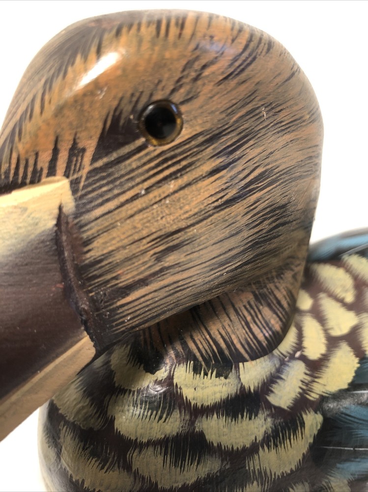 Spoonbill Duck Decoy with glass eyes - no makers marks